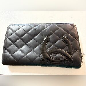 Authentic Chanel Bi-fold Wallet (Long) Pink Interior (Quilted Leather) With COA